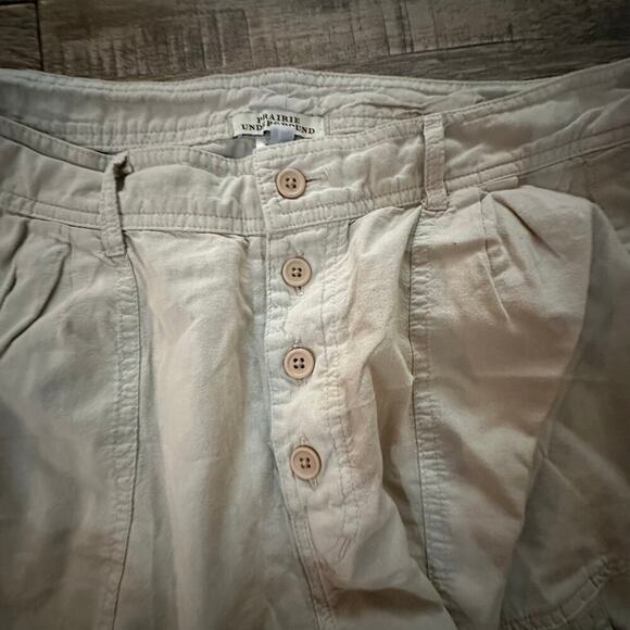 Prairie Underground Women's White 100% Cotton Cargo Pants Size Large - Picture 6 of 9
